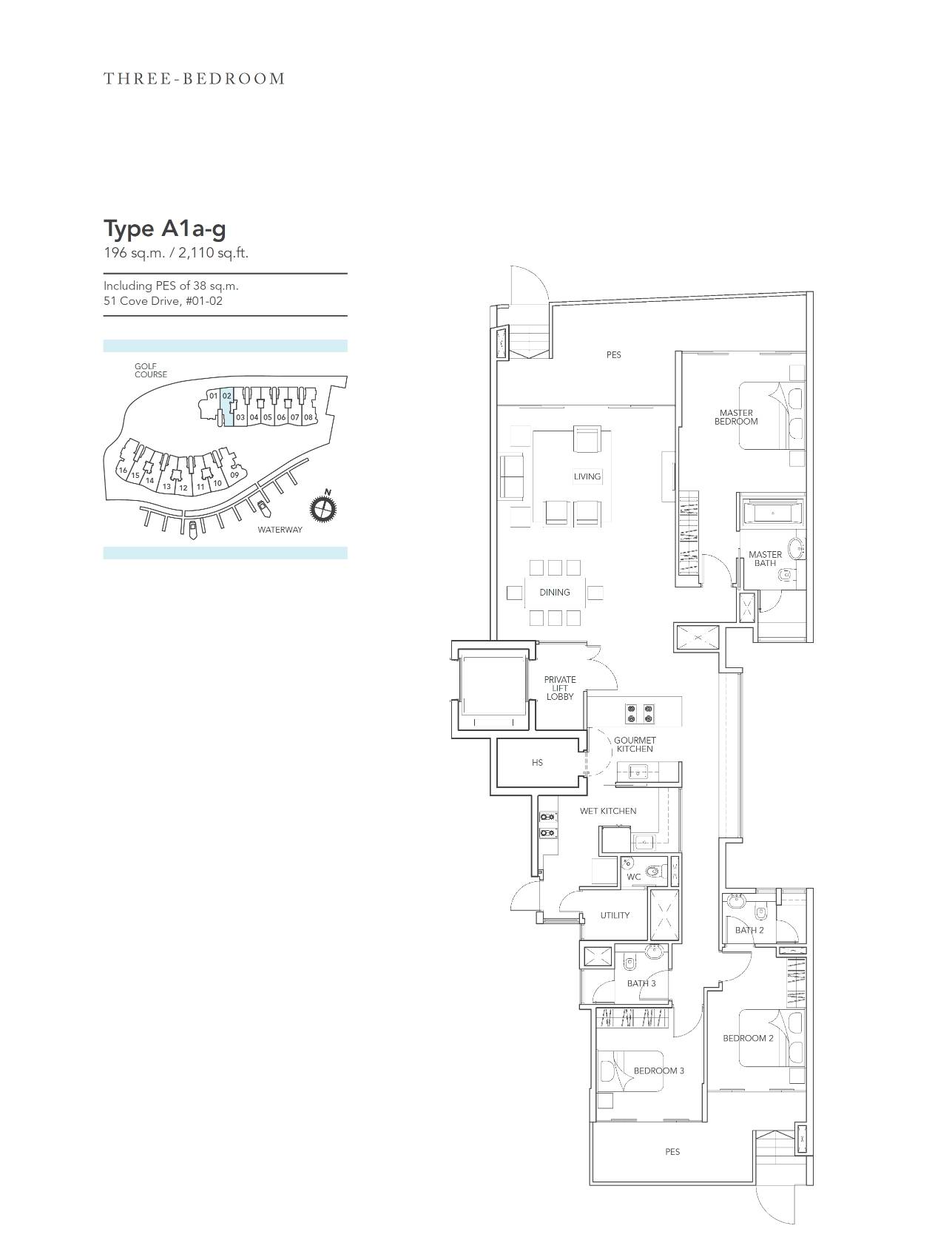 Turquoise 1 Bedroom Floor Plan 4