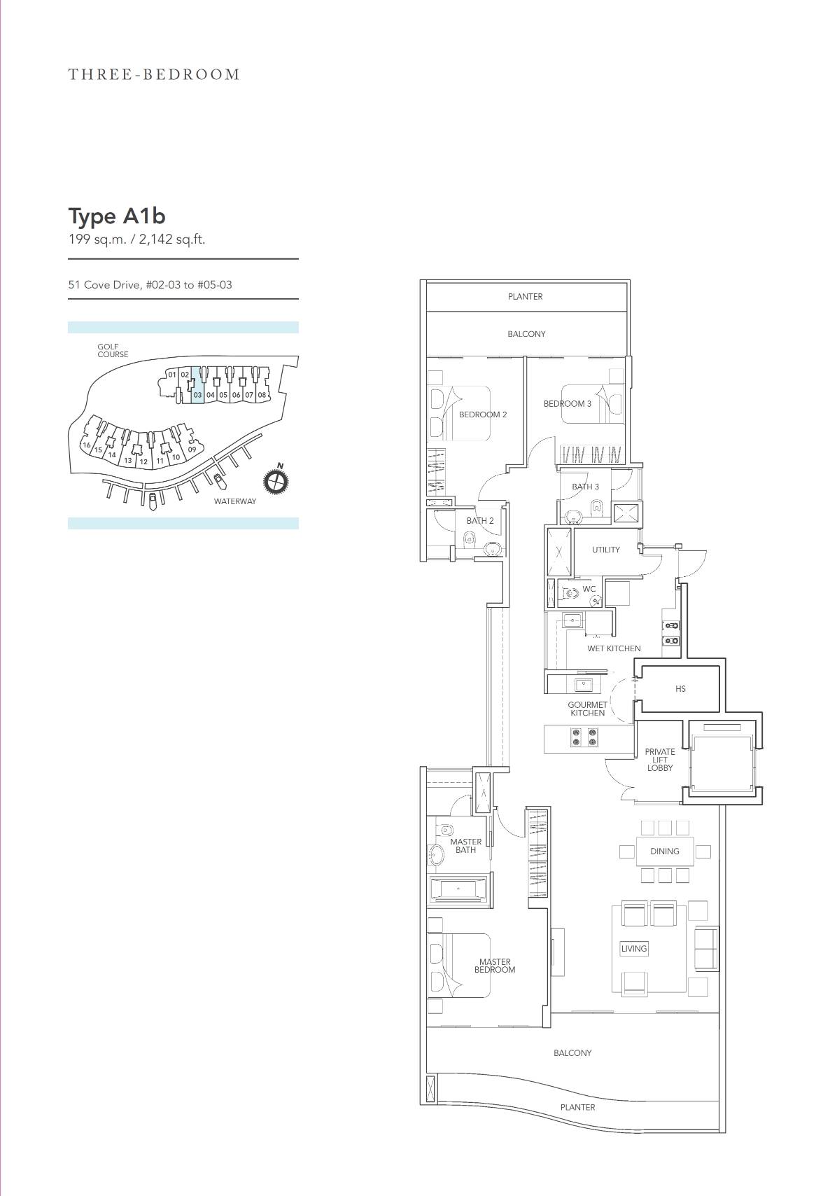 Turquoise 1 Bedroom Floor Plan 7