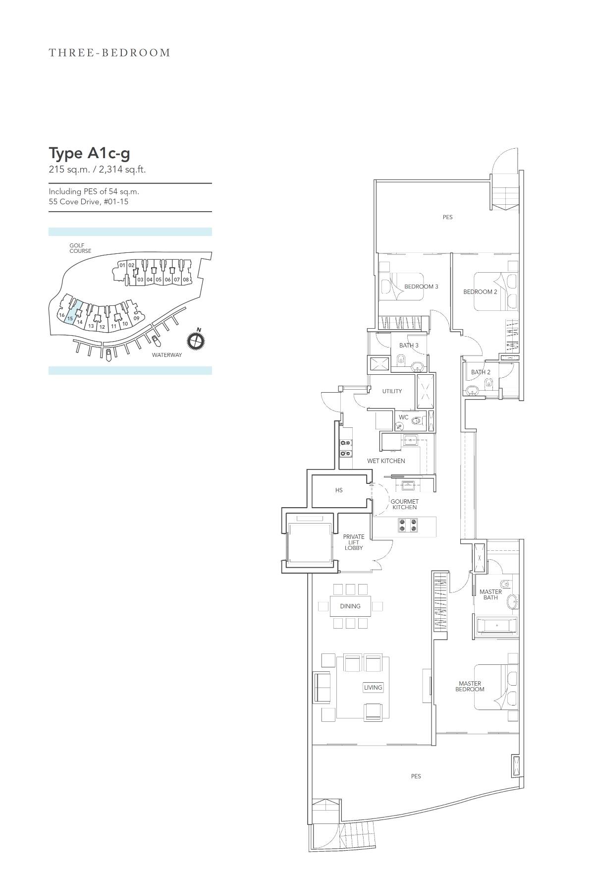 Turquoise 1 Bedroom Floor Plan 8