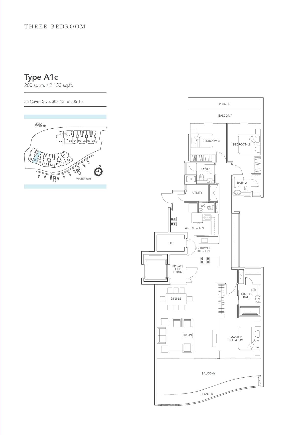 Turquoise 1 Bedroom Floor Plan 9