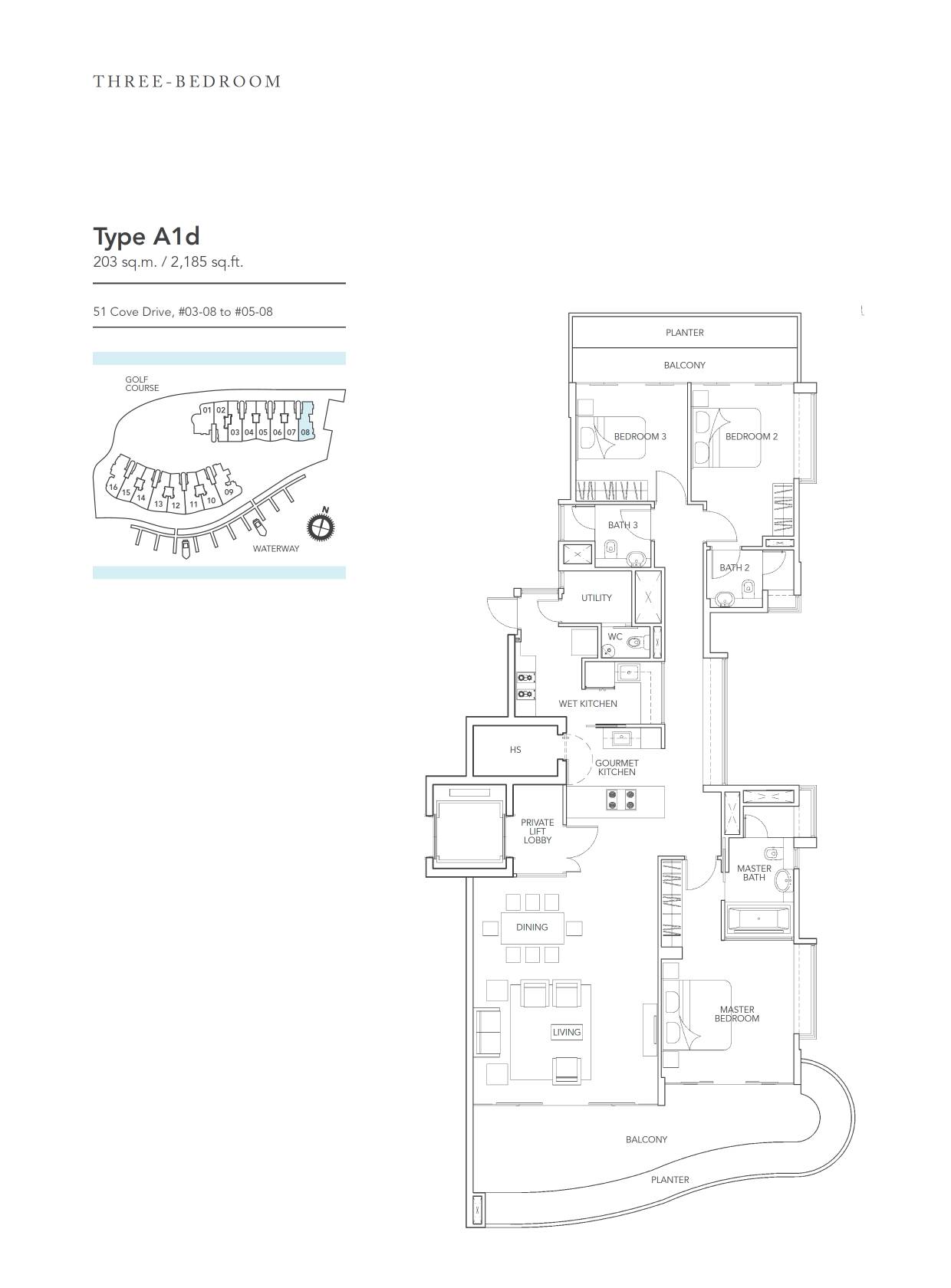 Turquoise 1 Bedroom Floor Plan 10