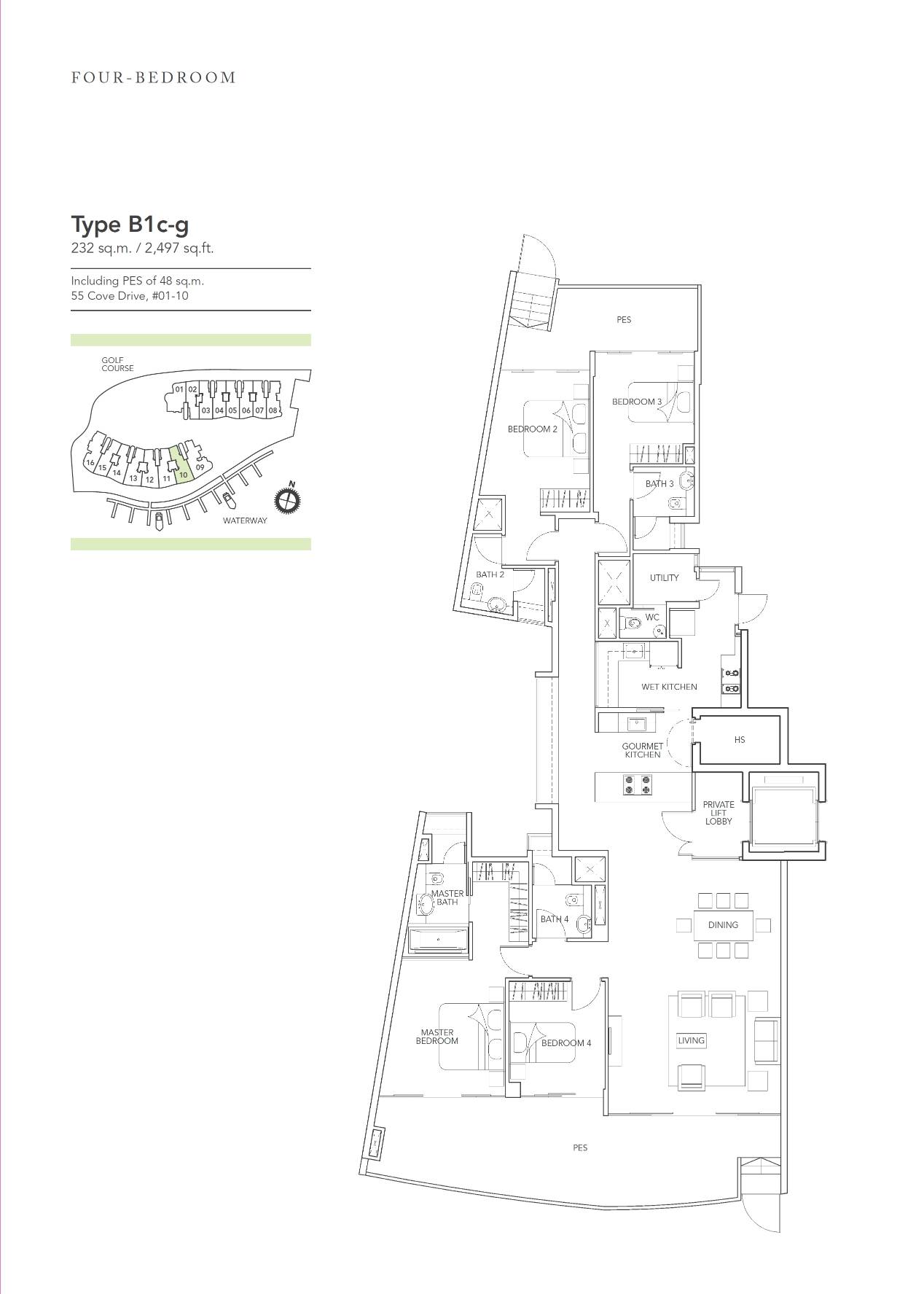 Turquoise 1 Bedroom Floor Plan 18